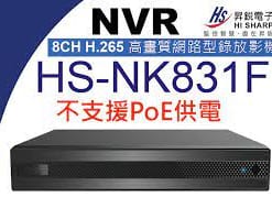 Đầu ghi hình IP 8 Kênh, up to 6 Megapixel sản xuất tại Đài loan hiệu Hisharp HS-NK831F- Hỗ trợ kết nối ổ cứng 10TB